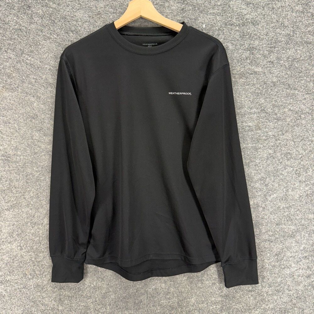 Weatherproof Sweatshirt Women M Medium Black Crew Neck Long Sleeve Pullover